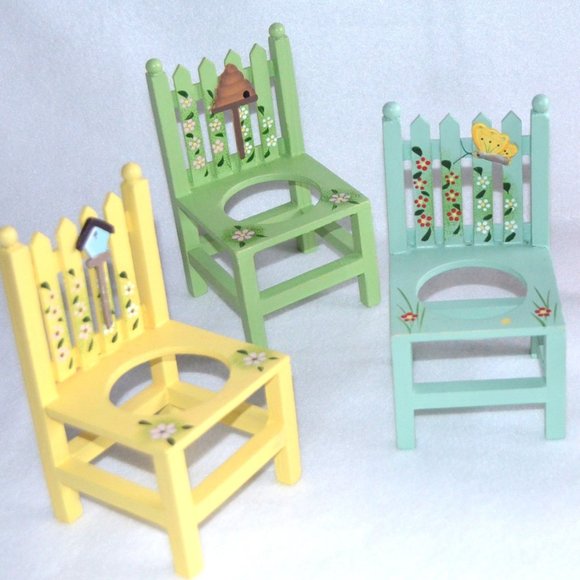 Wooden Chair Plant Stand Set - Picture 4 of 14